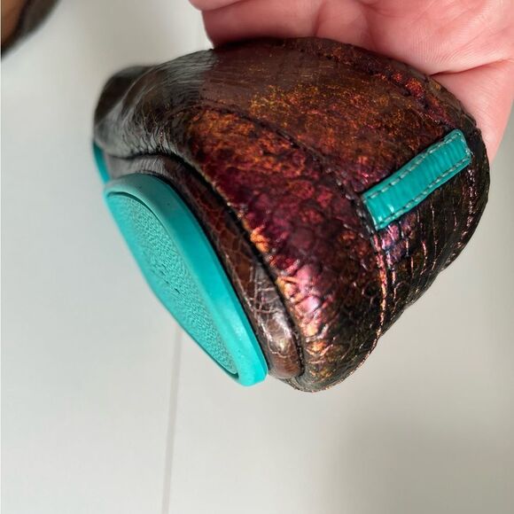 Custom Tieks Metallic Python Ballet Flats Maroon Pink Color Shift Size 7 - Picture 10 of 11